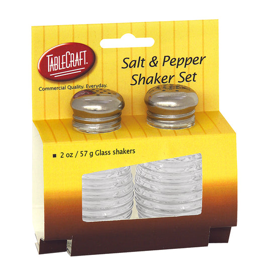 TableCraft Clear Glass/Stainless Steel Beehive Salt & Pepper Shak 2 oz