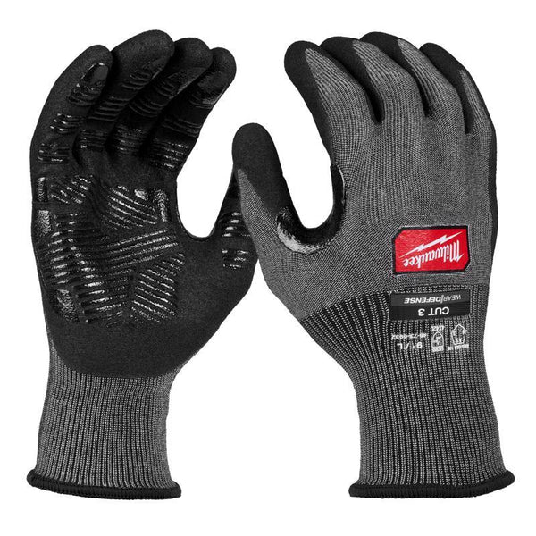 Guantes de trabajo Milwaukee Wear Defense de protección contra cortes de nivel 3, negros, M, 1 par