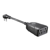 Globe Black 15A 125V 1875W Grounded 2-Outlets Wi-Fi Smart Power Plug/Adapter for Outdoor