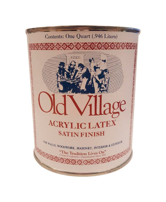 Old Village Satin Soldier Blue Water-Based Acrylic Latex Paint Indoor and Outdoor 1 qt. (Pack of 4)