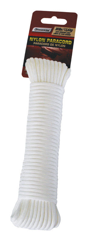 SecureLine 5/32 in. D X 50 ft. L White Braided Nylon Paracord