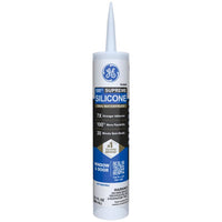GE Supreme Clear Silicone Window and Door Sealant 10.1 oz (Pack of 12)