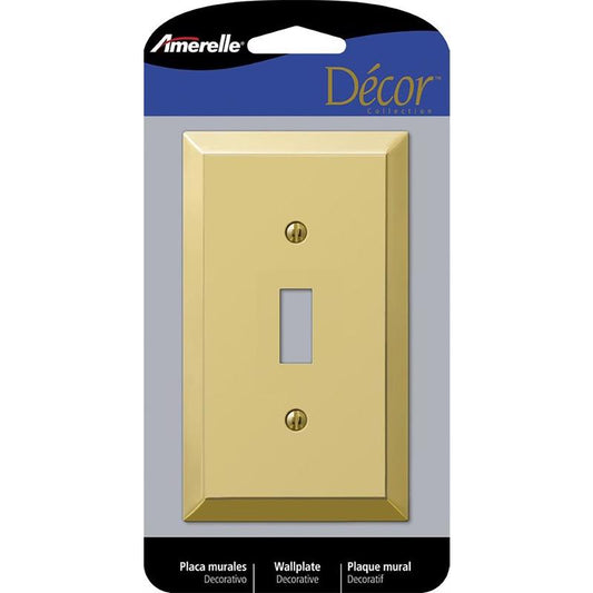 Amerelle Century Polished Brass Bronze 1 gang Stamped Steel Toggle Wall Plate 1 pk