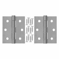 Door Hinges, Galvanized Steel, 3 x 2.5-In., 2-Pk.