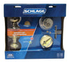 Schlage Plymouth Bright Brass Knob and Double Cylinder Deadbolt 1-3/4 in.