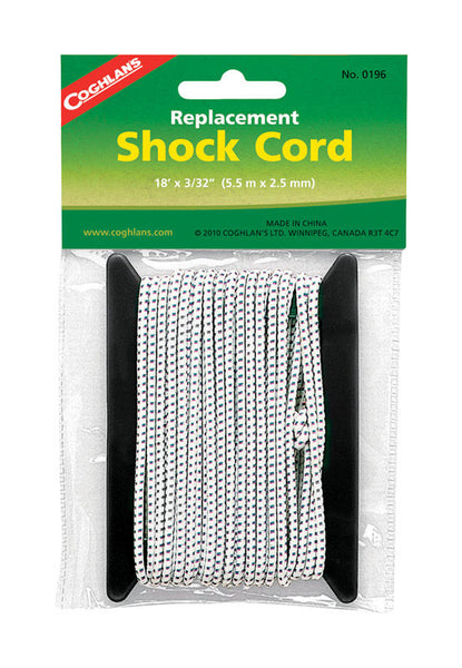 Coghlan's cordón elástico de repuesto blanco de 6.625 in. H X 3/32 in. W X 18 ft. L, paquete de 1 - Oferta de la semana