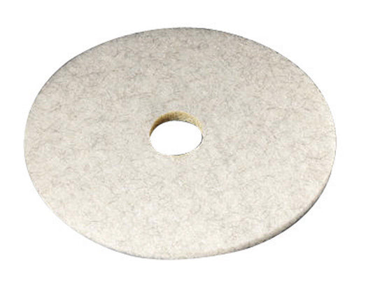 3M Natural Blend 19 in. Dia. Non-Woven Natural/Polyester Fiber Floor Polishing Pad White (Pack of 5)
