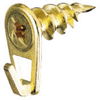 Hillman WallDriller Brass-Plated Gold Drywall Picture Hook 50 lb. 2 pk (Pack of 10)