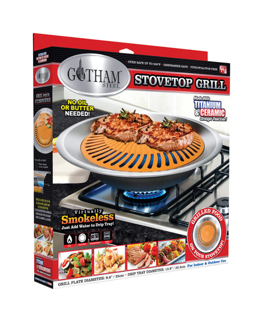 Gotham Steel As Seen on Tv Ceramic/Titanium Stove Top Grill 12.8 in. Copper (Pack of 6)