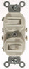 Leviton 15 amps Three Pole Toggle Duplex Combination Switch White 1 pk