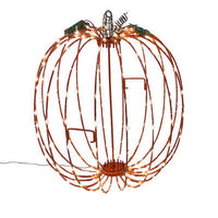 Celebrations White 216 ct 16 in. LED Prelit Tall Foldable Pumpkin Tabletop Decor