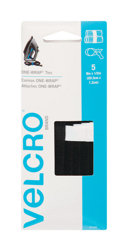 VELCRO(R) Brand ONE-WRAP(R) Small Nylon Strap 8 in. L 5 pk