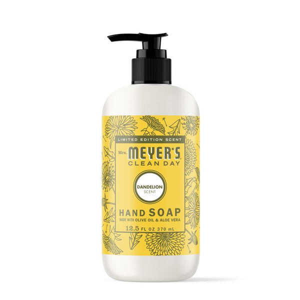 Jabón líquido para manos con aroma a diente de león Clean Day de Mrs. Meyer, 12,5 oz (paquete de 6)
