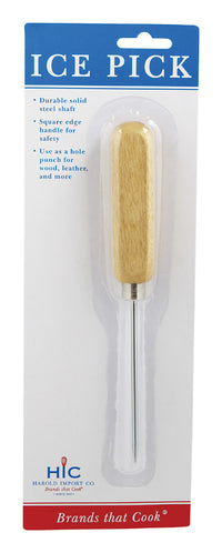 Harold Import Co. 43108 Ice Pick with Wooden Handle for Drinks & Chocolate