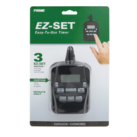 Prime EZ-SET Black Outdoor Programmable Digital Timer 6 in. Cord 15A 120V