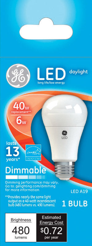 GE A19 LED Bulb Daylight 40 Watt Equivalence (Pack of 4).