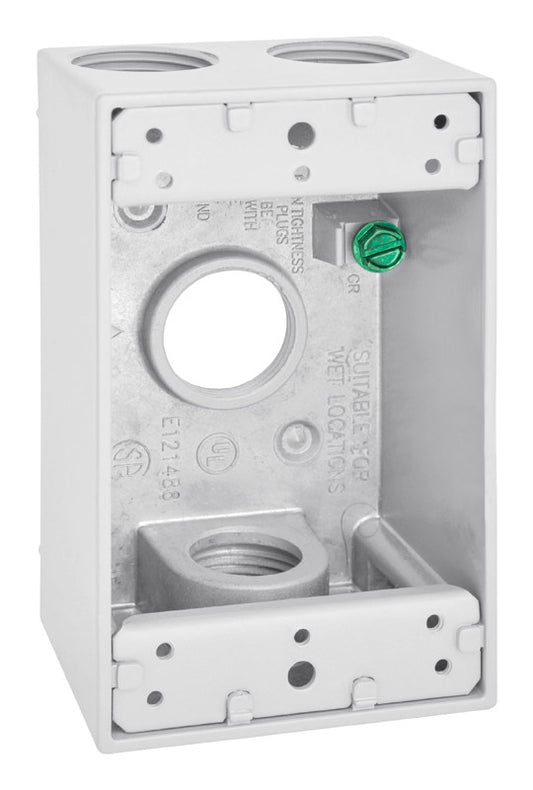 Sigma Engineered Solutions New Work 18.3 cu in Rectangle Metallic 1 gang Weatherproof Box White