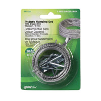 Hillman AnchorWire Steel-Plated Conventional Picture Hanging Set 50 lb. 2 pk (Pack of 10)