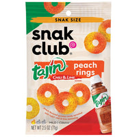 Snak Club Tajin Chili and Lime Peach Rings 2.5 oz Bagged (Pack of 12)