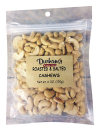 Durhams Roasted & Salted Cashews 6 oz Bagged (Pack of 12)