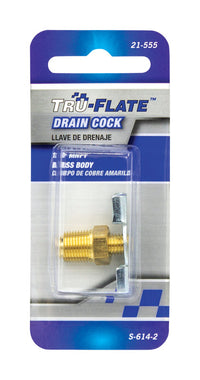 Tru-Flate Brass/Steel Drain Cock 1/8 in. Male NPT 1 pc. (Pack of 10)
