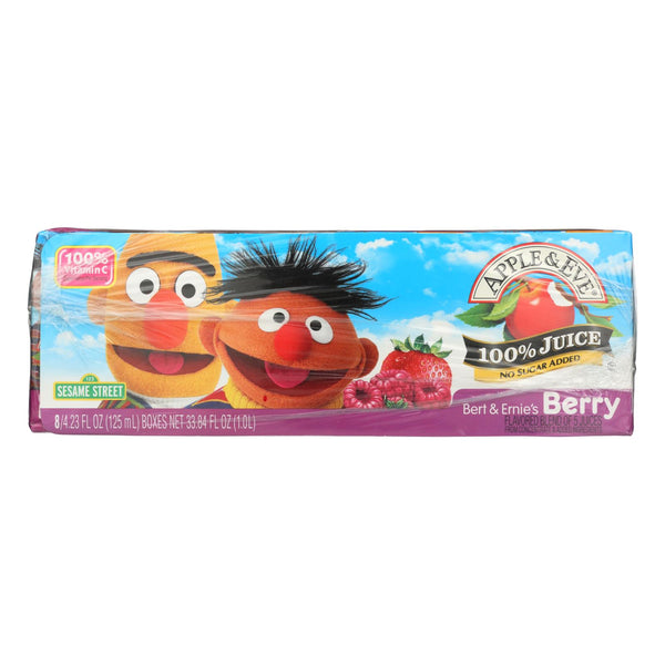Zumo de manzana y manzana 100 % de Barrio Sésamo - Bert and Ernie's Berry - Caja de 5 - 125 ml (paquete de 5)