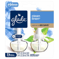 Glade Plug-Ins Clean Linen Scent Air Freshener Refill 1.34 oz. Liquid (Pack of 6)
