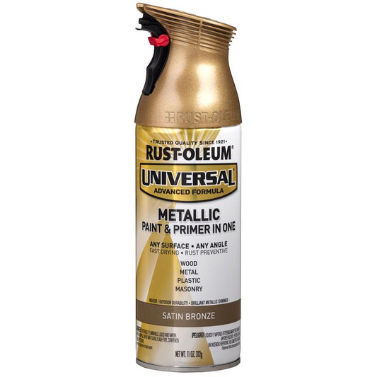 Rust-Oleum Universal Paint & Primer in One Satin Bronze Spray Paint 11 oz. (Pack of 6)