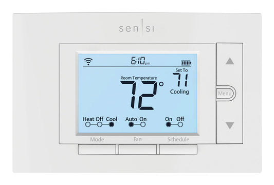 Emerson Sensi Built In WiFi Heating and Cooling Push Buttons Smart Thermostat