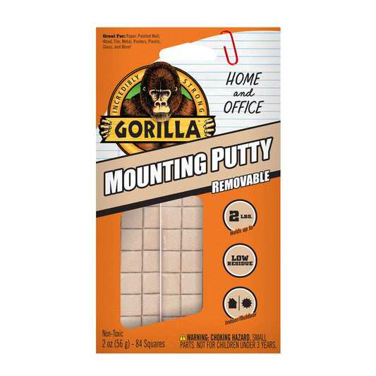 Gorilla Home and Office High Strength Rubber Mounting Putty 2 oz. (Pack of 8)