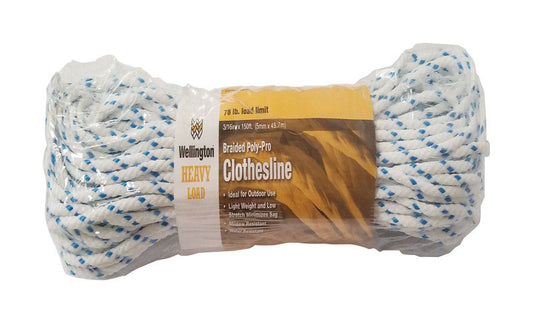 Wellington 3/16 in. D X 150 ft. L White Braided Polypropylene Clothesline Rope