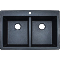 Franke Granite Dual Mount 22 in. W X 33 in. L Double Bowl Kitchen Sink Gray