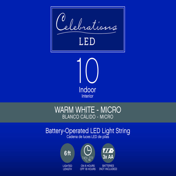 Juego de luces LED blancas micro Celebrations (paquete de 12)