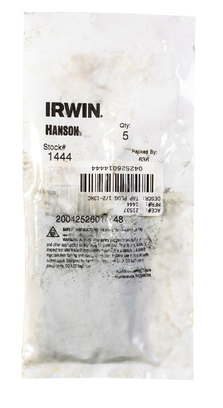 Irwin Hanson High Carbon Steel SAE Fraction Tap 1/2 in.-13NC  1 pc (Pack of 5)