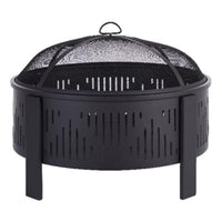 Living Accents 29 in. W Steel Round Wood Fire Pit
