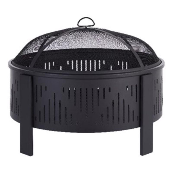 Living Accents 29 in. W Steel Round Wood Fire Pit