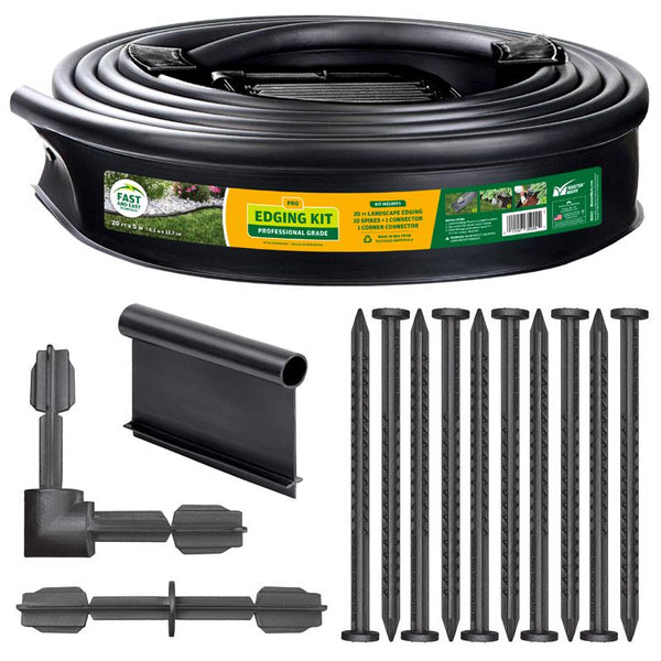 Kit de bordillo de jardín de plástico negro Master Mark de 20 ft. L x 5 in. H - Oferta de la semana
