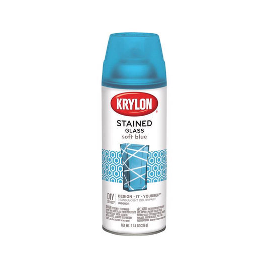 Krylon Soft Blue Solvent Cleanup Smooth Translucent Stained Glass Spray Paint 11.5 oz.