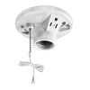 Leviton Porcelain Incandescent Medium Base Pull Chain Socket w/Outlet 1 pk