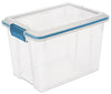 Sterilite 19324306 20 Quart Clear & Blue Aquarium Gasket Box (Pack of 6)