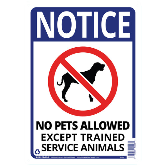 Hillman English White Pet Sign 14 in. H X 10 in. W (Pack of 6)