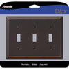 Amerelle Century Antique Bronze 3 gang Stamped Steel Toggle Wall Plate 1 pk