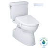 TOTO® WASHLET®+ Vespin® II 1G® Two-Piece Elongated 1.0 GPF Toilet with Auto Flush WASHLET®+ S7A Contemporary Bidet Seat, Cotton White - MW4744736CUFGA#01