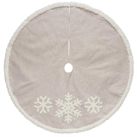 Dyno Tan Linen W/Snowflakes Tree Skirt (Pack of 4)