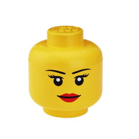 LEGO Girl Storage Head Plastic Yellow 2 pc (Pack of 3)