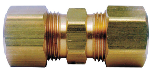 JMF 3/8 in. Compression x 3/8 in. Dia. Compression Yellow Brass Union (Pack of 10)