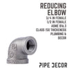 BK Products 3/4 in. FPT x 1/2 in. Dia. FPT Black Malleable Iron Reducing Elbow (Pack of 5)