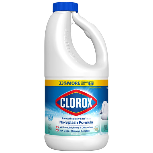 Clorox Splash-Less Clean Linen Scent Bleach 40 oz (Pack of 6)