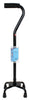 Carex Health Brands Black Offset Quad Cane Aluminum/Plastic 37 in. H X 6 in. L