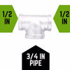 Bk Products 1/2 In. Fpt  X 1/2 In. Dia. Fpt Galvanized Malleable Iron Reducing Tee